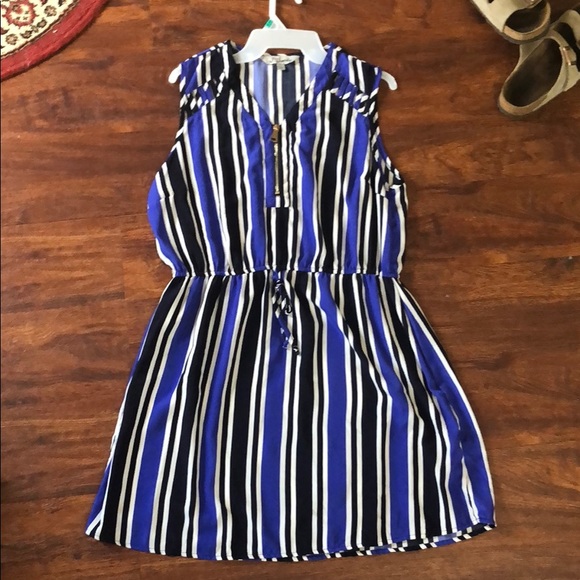 Navy and Cobalt Blue stripped dress - Picture 1 of 5